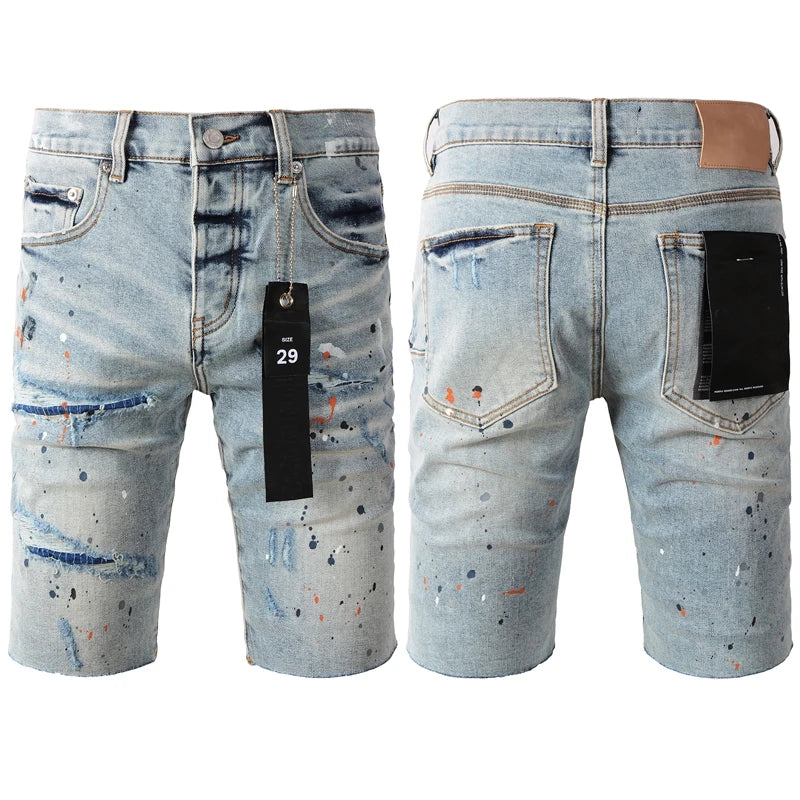 New High Street Purple Brand Summer Men's Denim Shorts