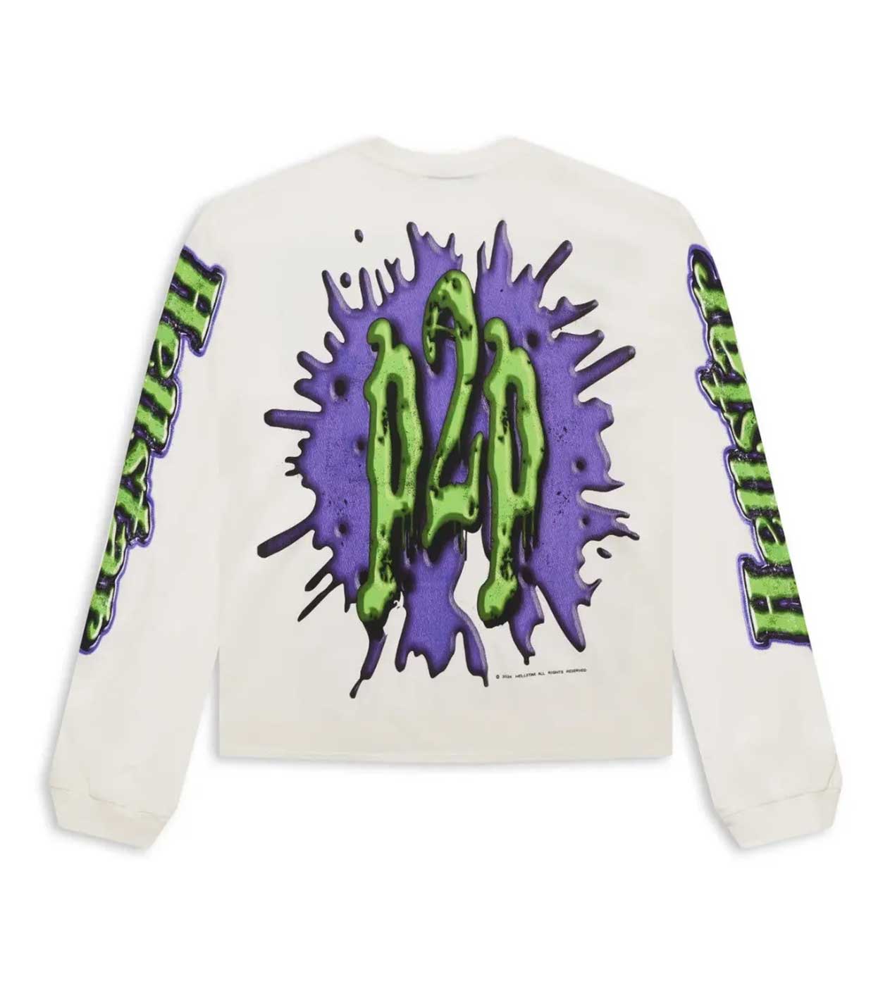 Hellstar Halloween Horror Book L/S Tee White