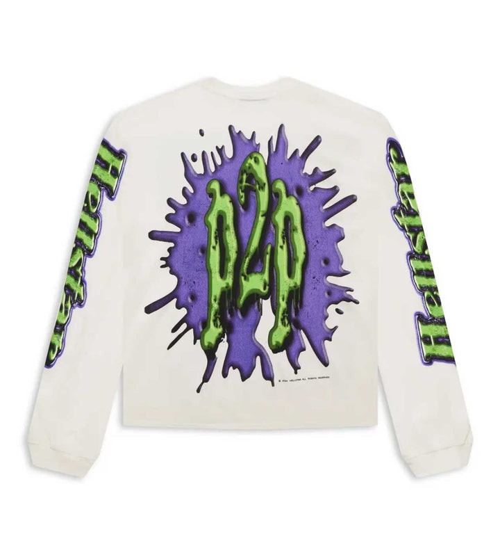 Hellstar Halloween Horror Book L/S Tee White