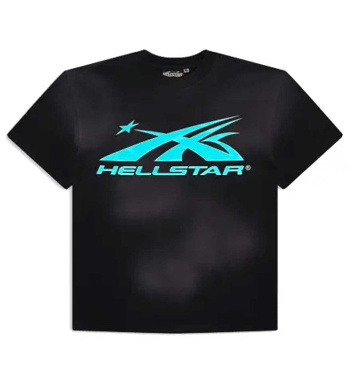 Hellstar Sport Logo Gel Tee Black/Light Blue