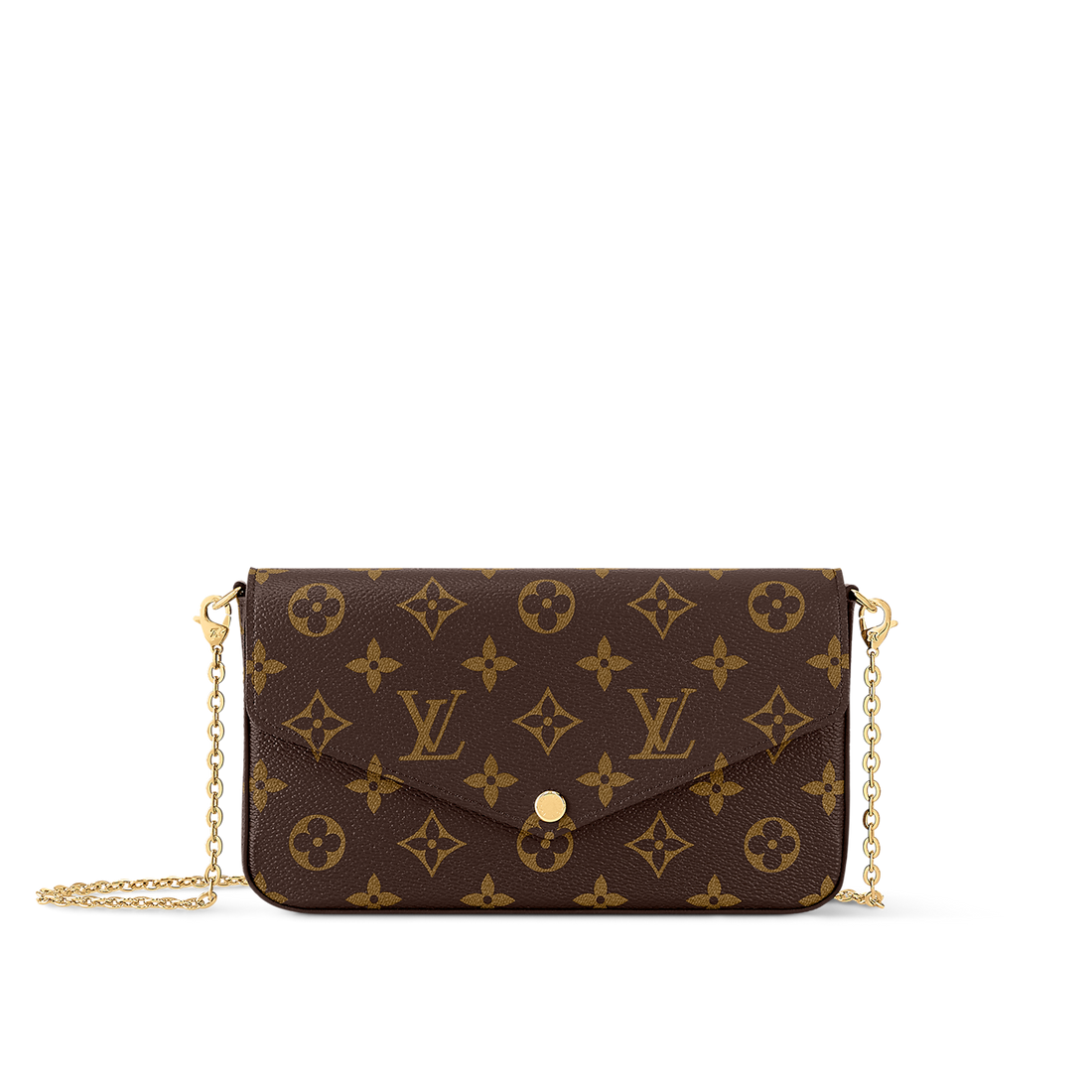 Louis Vuitton Félicie Monogram Canvas Crossbody Chain Wallet