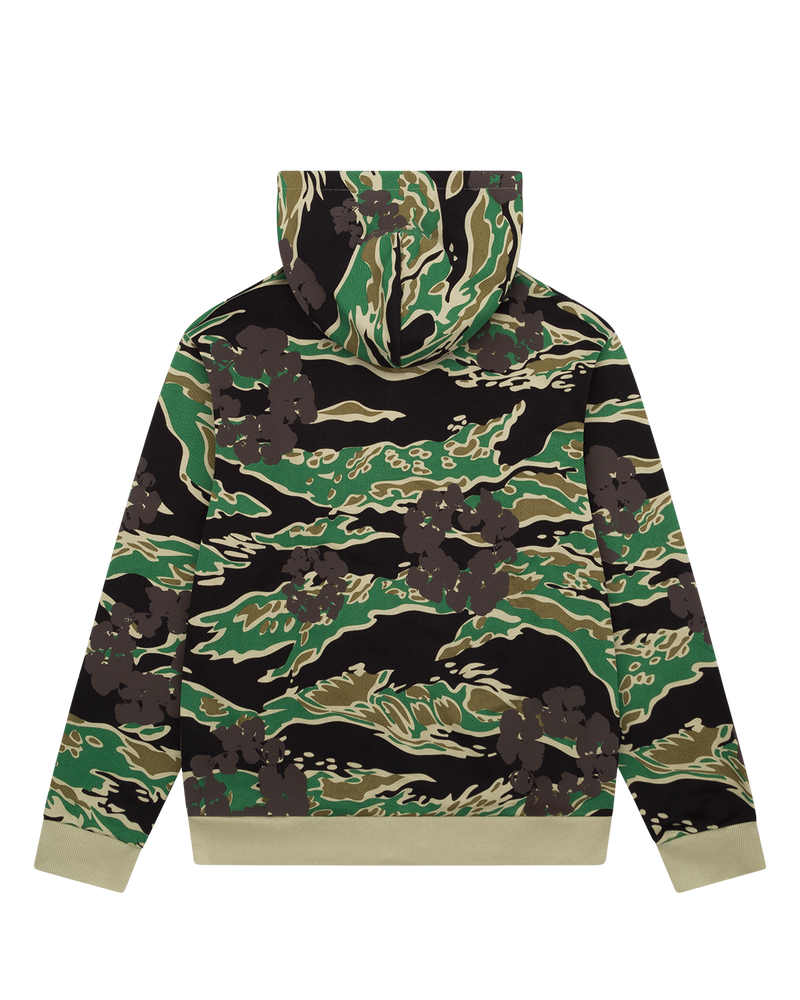 Green Camo Cotton Wreath Zip Hoodie