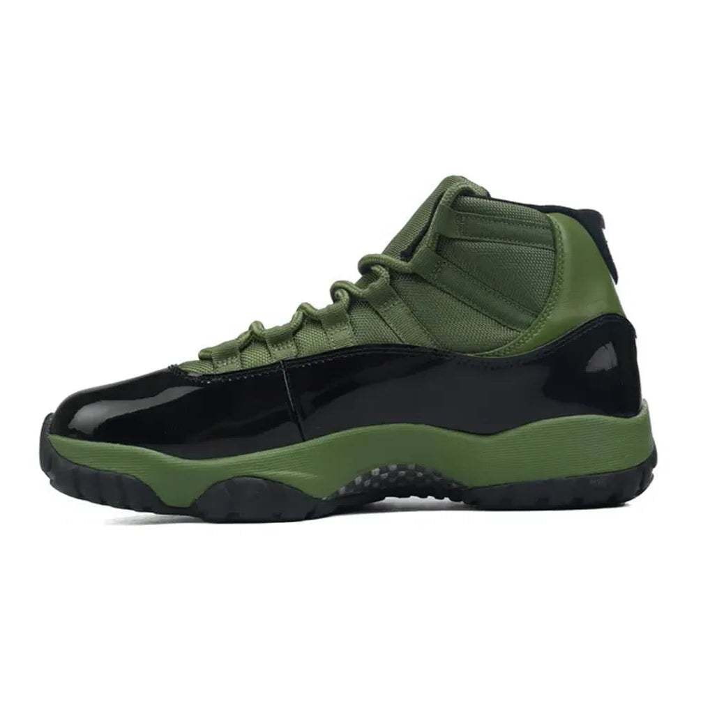 AJ 11 Retro Olive and Black Shoes