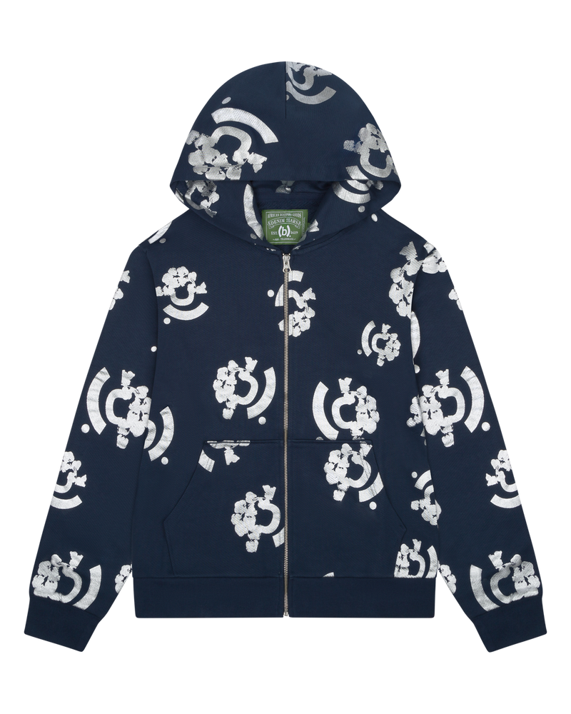 Bstroy Tears Zip Hoodie Blue