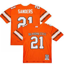 Barry Sanders Signed Oklahoma State Cowboys 1988 SeaWorld Holiday Bowl Career Stat Jersey (JSA COA)