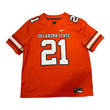 Barry Sanders Signed Oklahoma State Cowboys 1988 SeaWorld Holiday Bowl Career Stat Jersey (JSA COA)