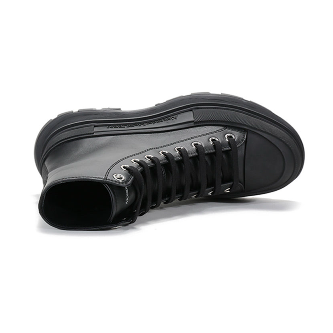 Alexander McQueen Tread Slick Lace Up Boot 'Triple Black Leather' 627206WHZ621081 #