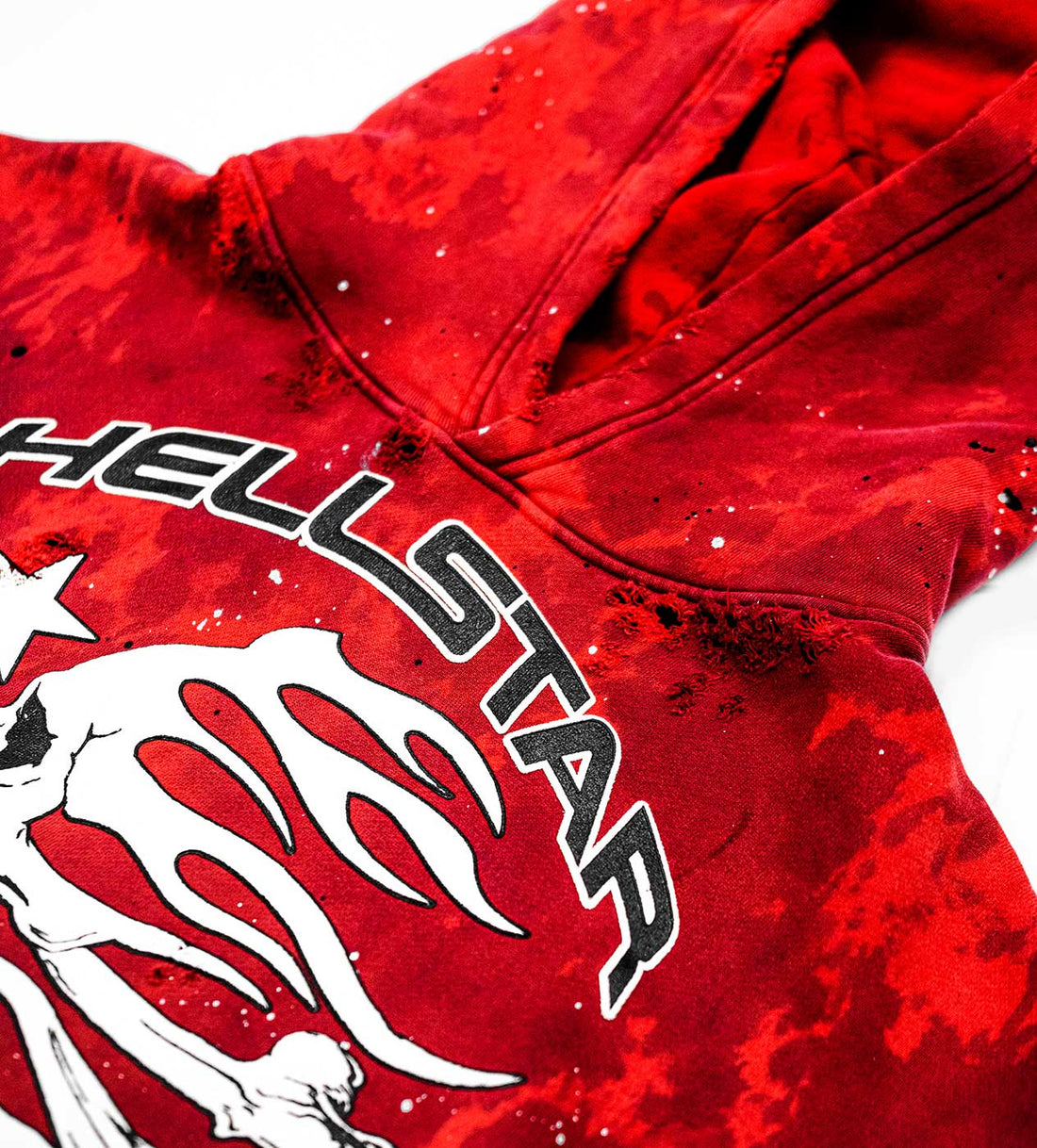 Hellstar Sports Red Tye-Dye Skull Hoodie