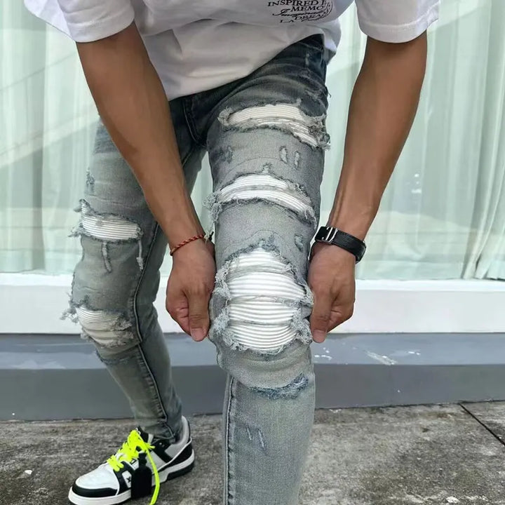 Designer Amiri new men's jeans stretch slim fit retro