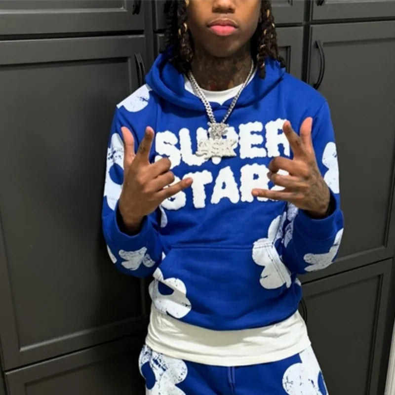 2025 New Men's Retro Sweatshirt Hip Hop Streetwear