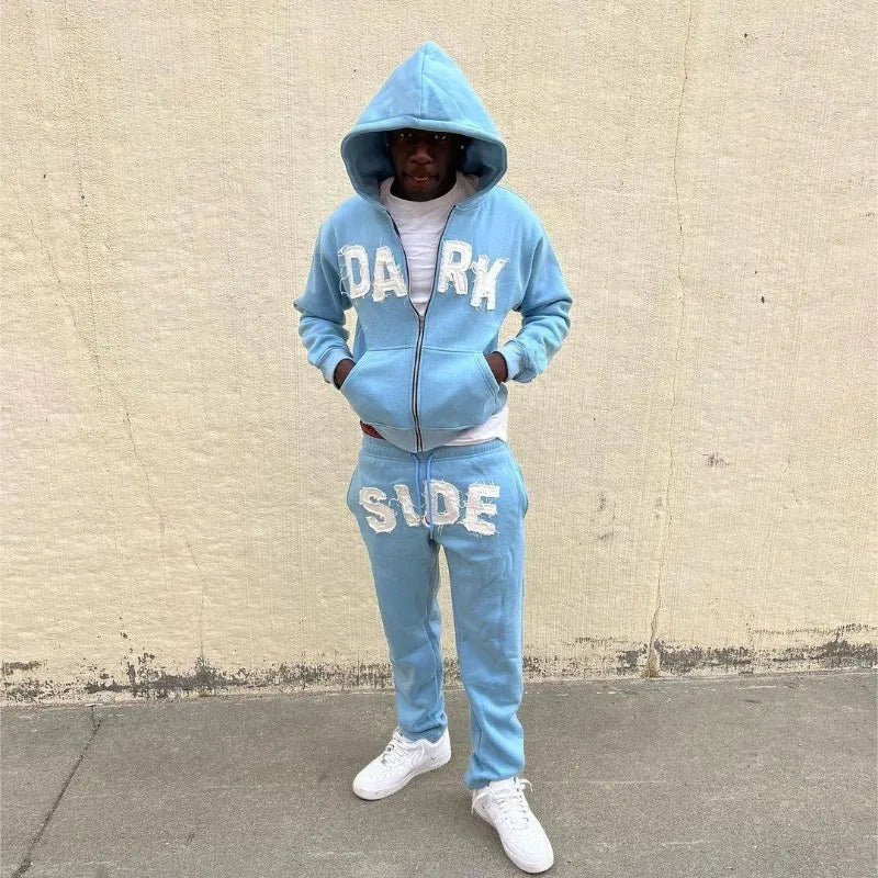 Y2K American New Letter Printed Jacket High Streetwear Fashion Oversized Hoodie Men Retro Punk Casual Pullover Sweatshirt Top