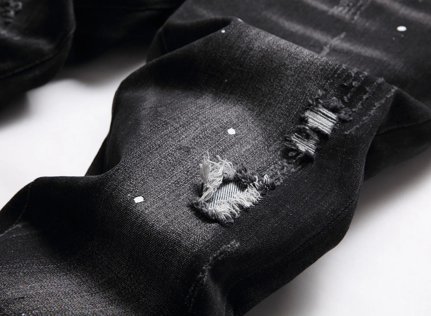 Denim Pants Men Jeans Casual High Waist Straight Trousers