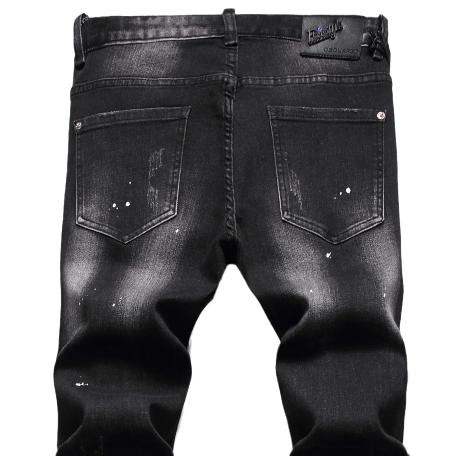 Denim Pants Men Jeans Casual High Waist Straight Trousers
