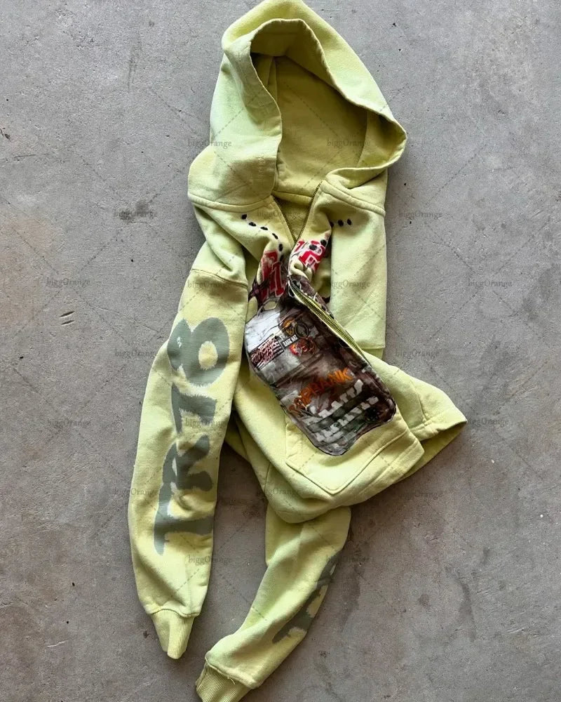 Loose and Oversized Hoodie American Retro Sweatshirt