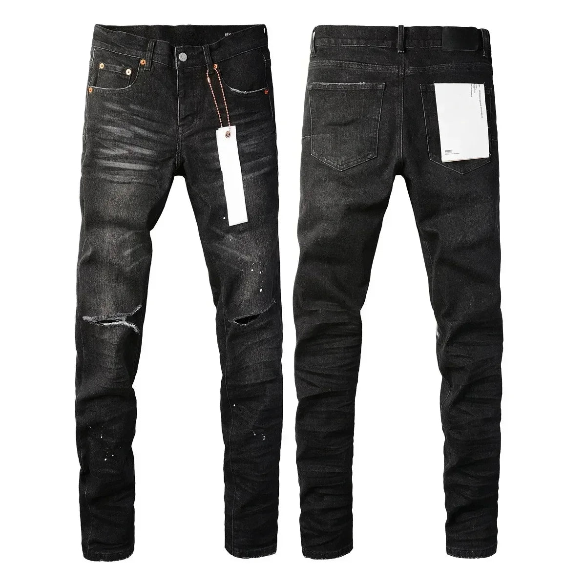 Purples Jeans Men High Street Black  Skinny Denim brand Purples