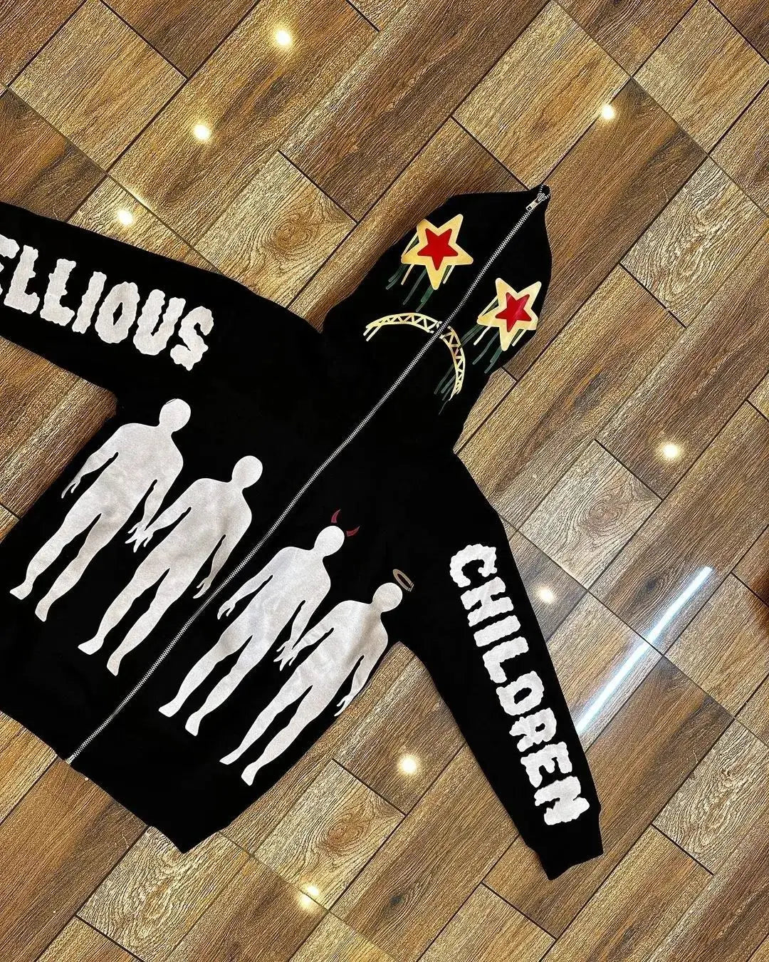 Hoodies High Street Retro Hip Hop Y2K Zip Up Loose Sweatshirt Hoodie Clothes streetwear