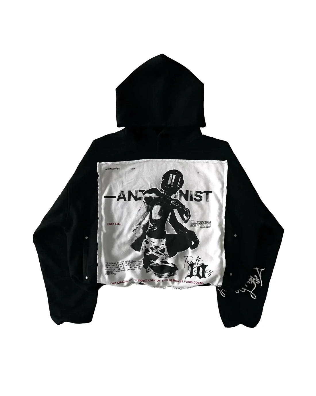Retro Patchwork Hoodie Mens Hip Hop Oversized Hoodie Sweatshirt Casual Jacket