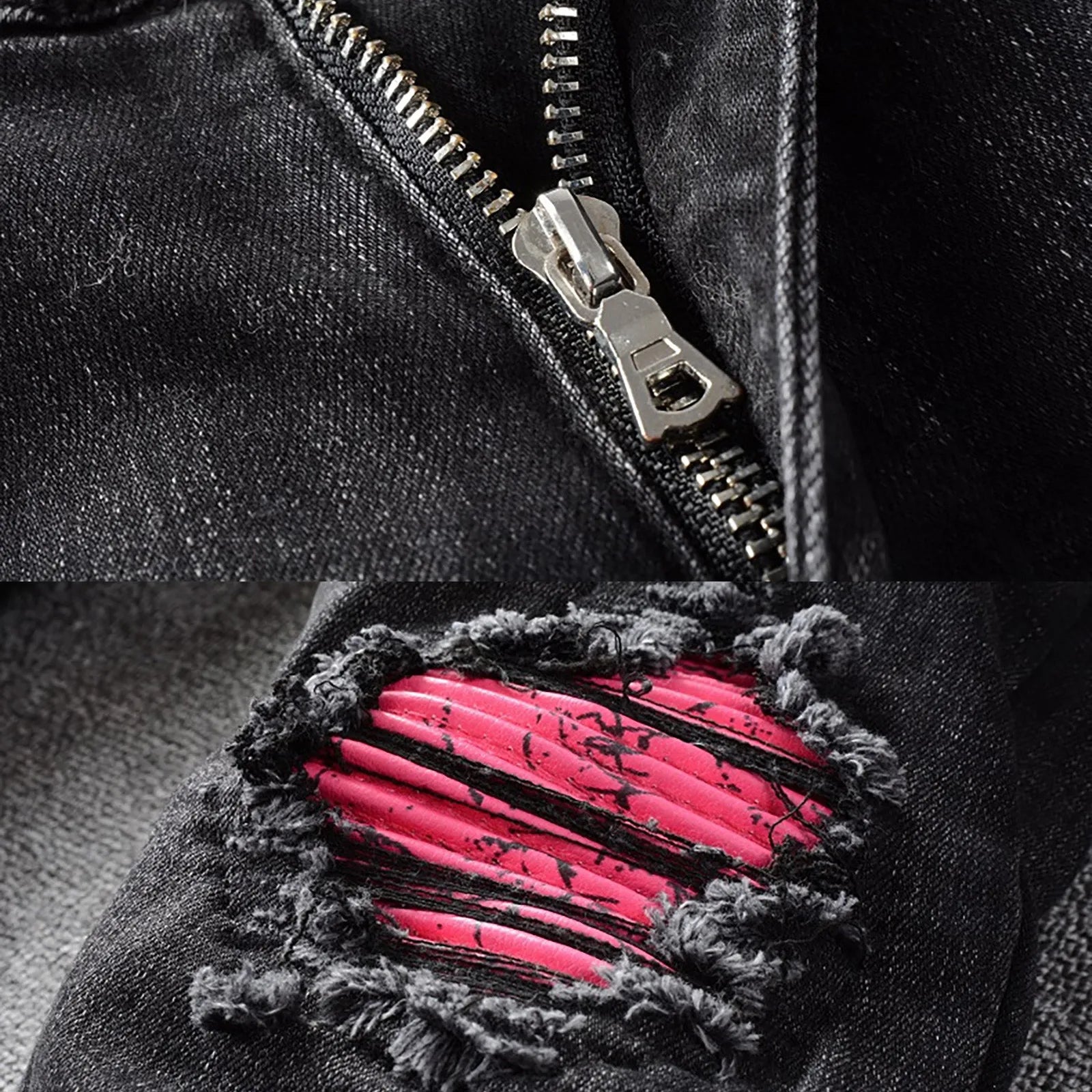 Amiri Straight Jeans Men's Distressed Stretch Ripped Jeans Men Hip Hop Denim Pants