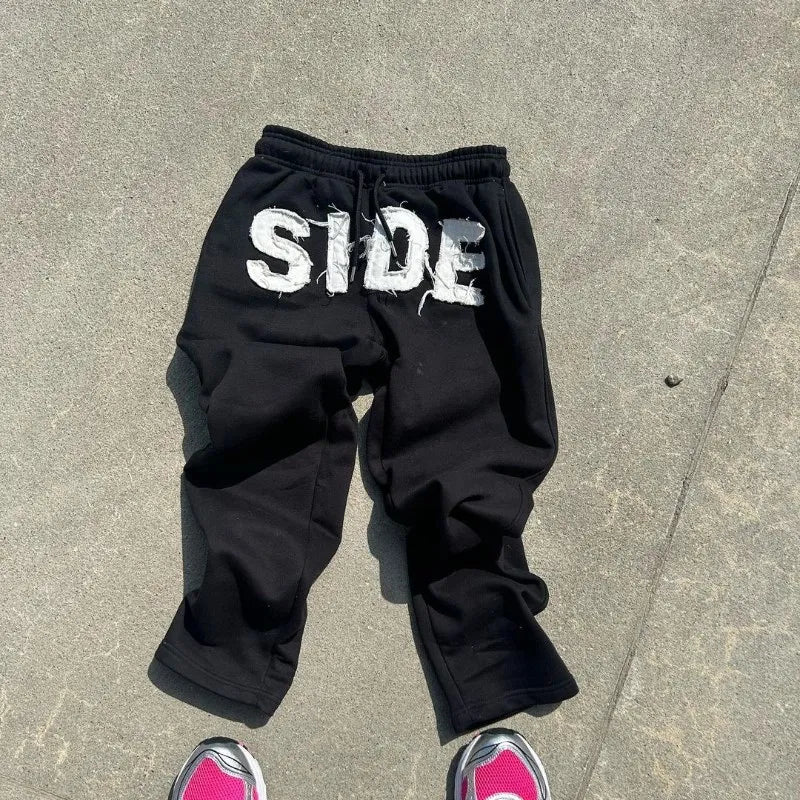 Y2K American New Letter Printed Jacket High Streetwear Fashion Oversized Hoodie Men Retro Punk Casual Pullover Sweatshirt Top