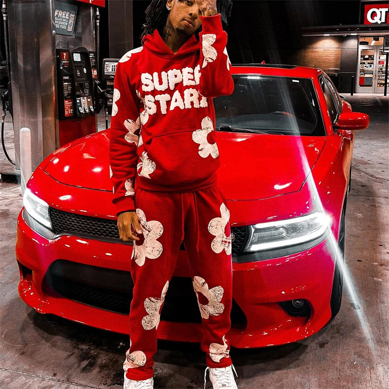 2025 New Men's Retro Sweatshirt Hip Hop Streetwear