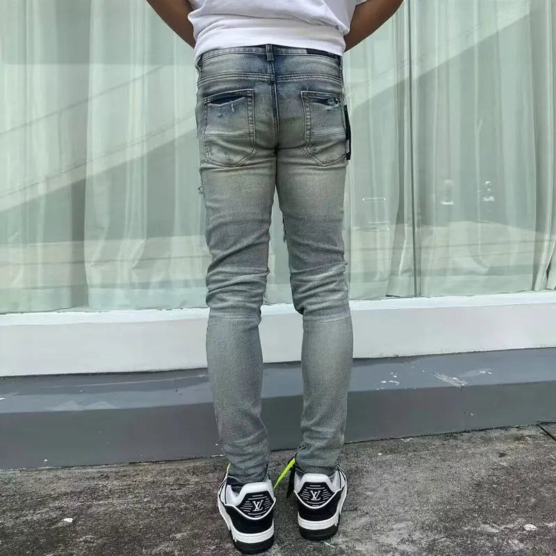 Designer Amiri new men's jeans stretch slim fit retro