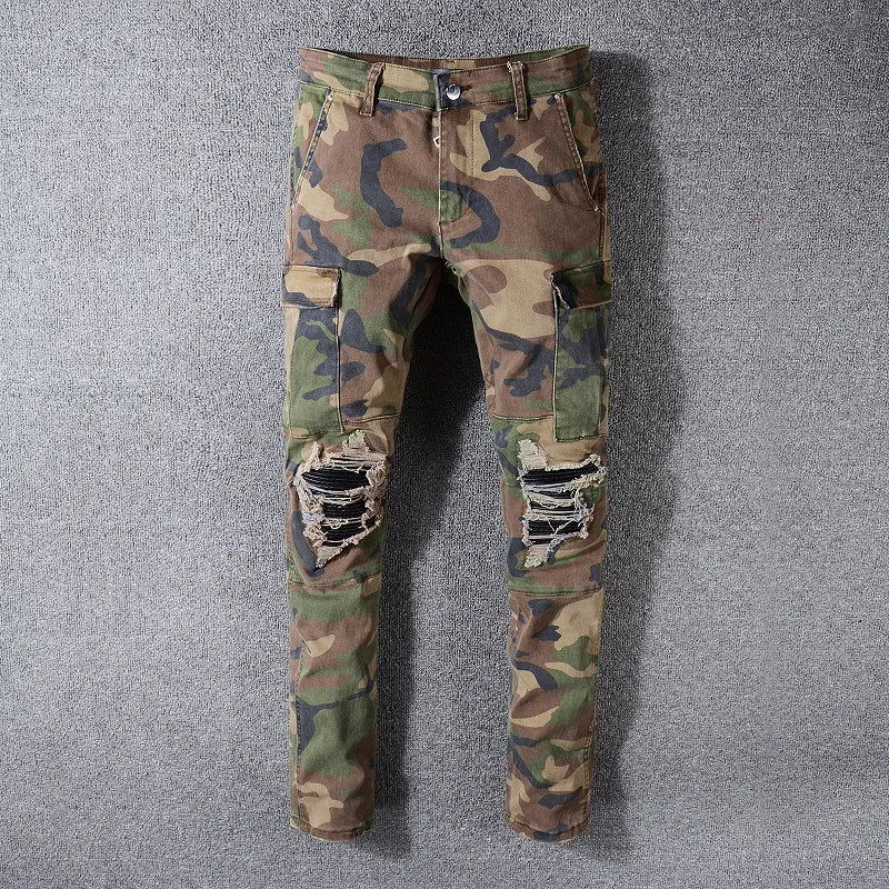 High Street Fashion amiri Jeans Patch Camouflage
