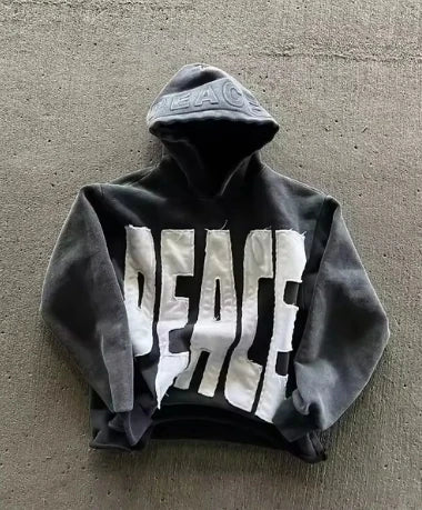 Hoodie Men American Retro  Sportswear High Street Gothic Fashion Loose Top Unisex Clothing