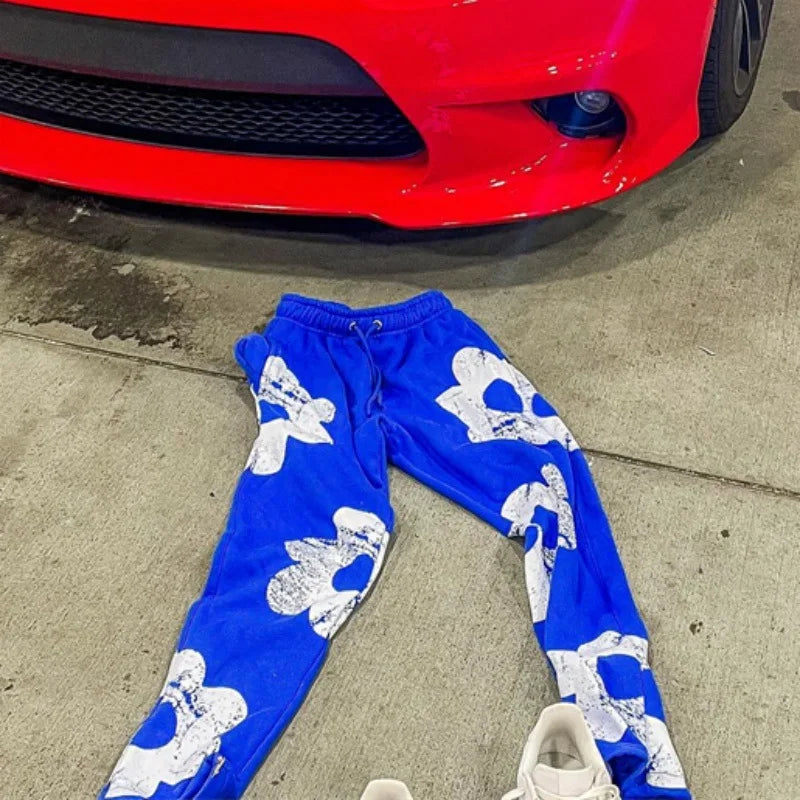 Autumn and winter, new cross-border Y2K cloud men's and women's hoodie set for Europe and America, trendy casual pants set