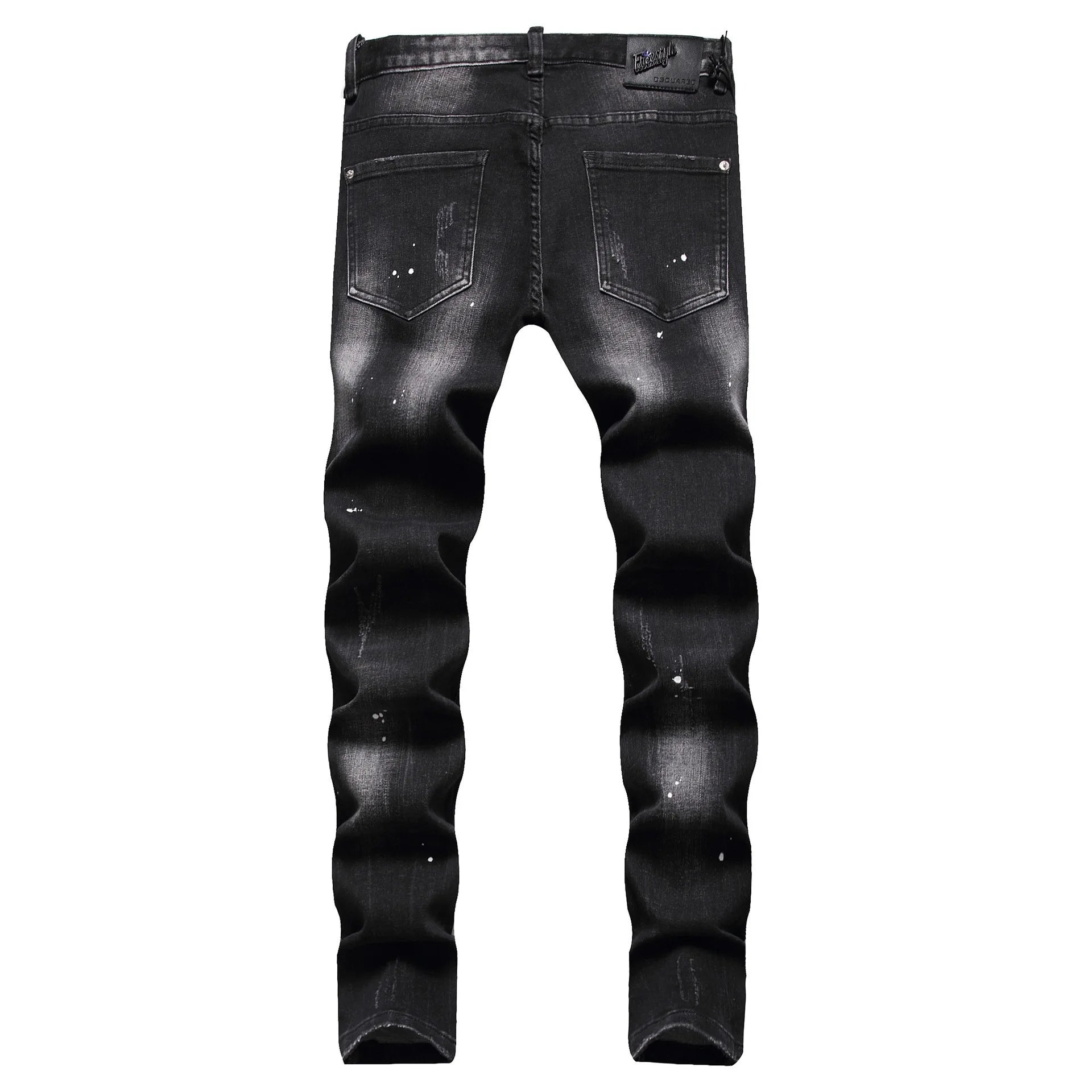 Denim Pants Men Jeans Casual High Waist Straight Trousers