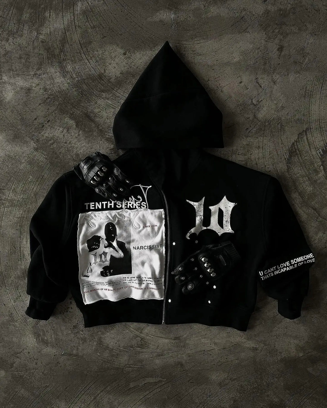 Retro Patchwork Hoodie Mens Hip Hop Oversized Hoodie Sweatshirt Casual Jacket