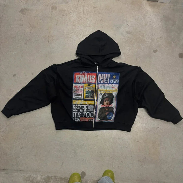 Streetwear Men And Women Zipper Hoodie