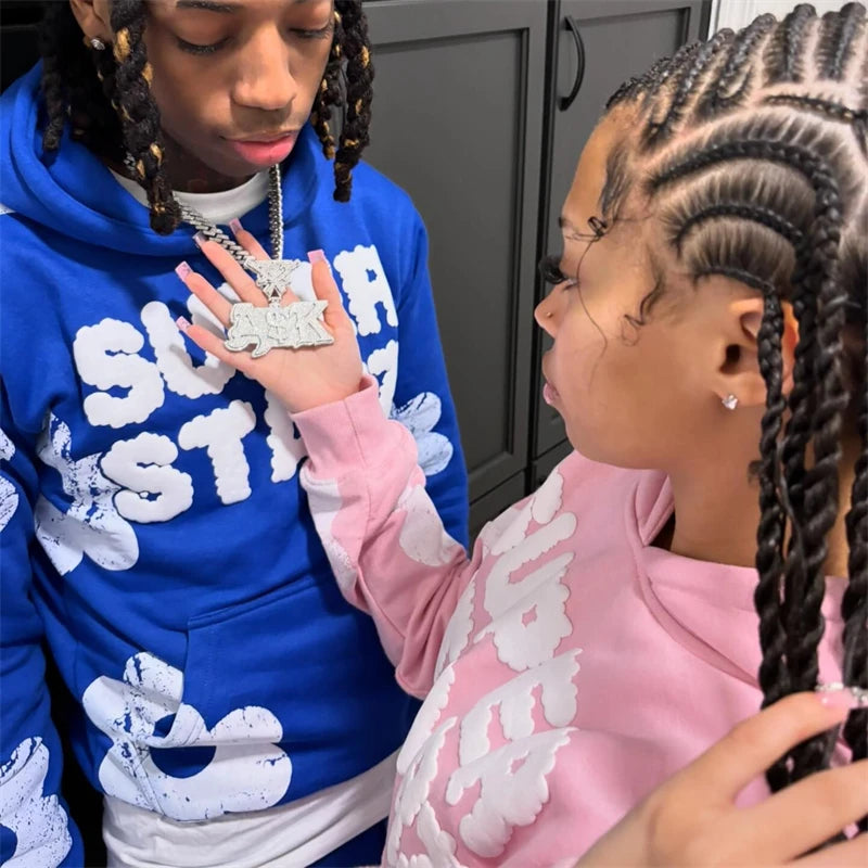 2025 New Men's Retro Sweatshirt Hip Hop Streetwear