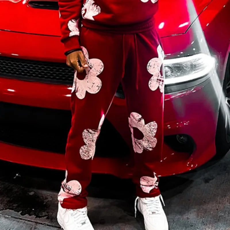 Autumn and winter, new cross-border Y2K cloud men's and women's hoodie set for Europe and America, trendy casual pants set