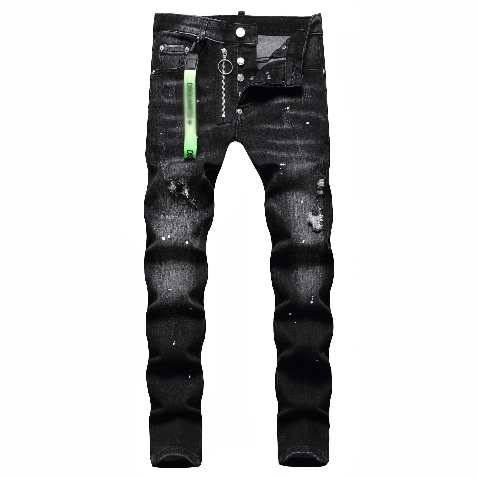 Denim Pants Men Jeans Casual High Waist Straight Trousers