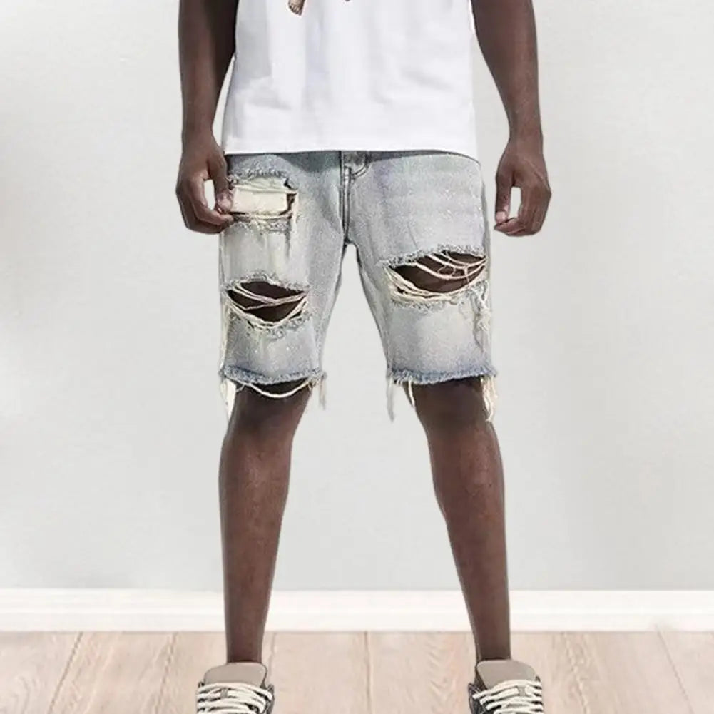 Designer Denim Shorts Men's Summer Distressed Jeans for men