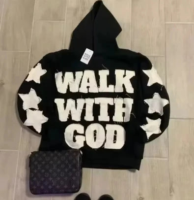 Hoodie Men American Retro  Sportswear High Street Gothic Fashion Loose Top Unisex Clothing