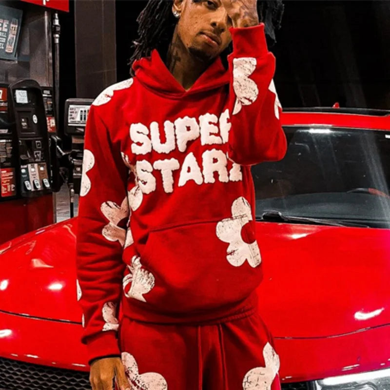 2025 New Men's Retro Sweatshirt Hip Hop Streetwear