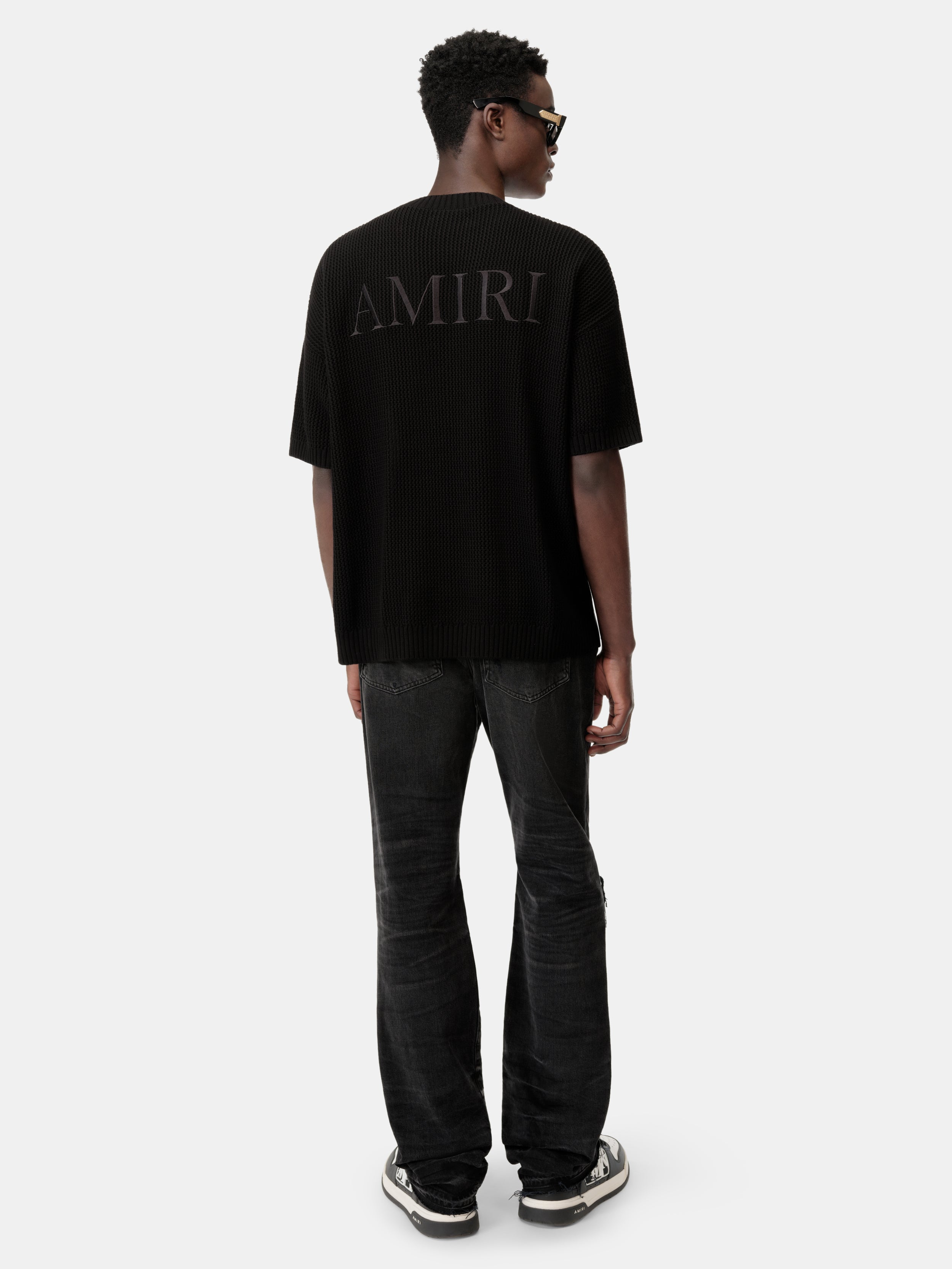 AMIRI CROCHET MESH TSHIRT - Black