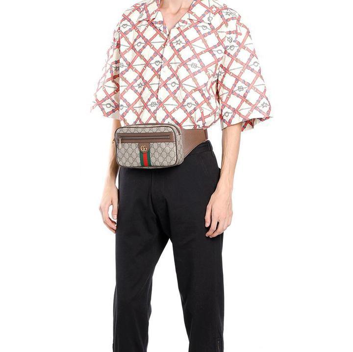 GUCCI GG Canvas Belt Bag in Beige and Brown - Luxury Accessories