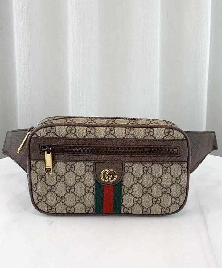 GUCCI GG Canvas Belt Bag in Beige and Brown - Luxury Accessories