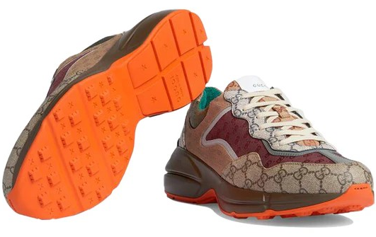 Gucci Rhyton Leather Sneaker " Beige Brick Red '.