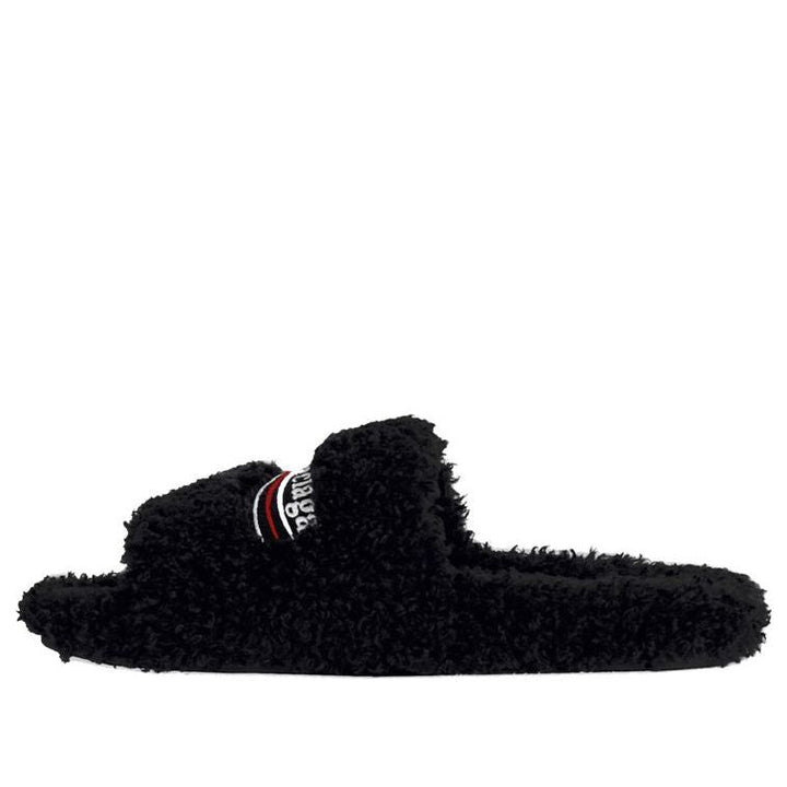 (WMNS) Balenciaga  Furry Slides 'Black Red' 654261W2DO11096 #