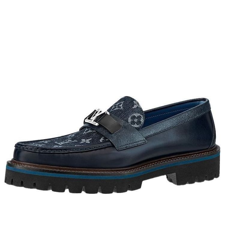 LOUIS VUITTON Major Loafers 'Navy Monogram with Monogram Deco' 1A8YJZ  #