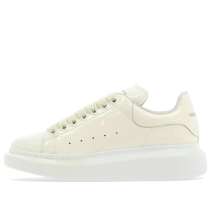 (WMNS) Alexander McQueen Glossy Low-Top Sneakers 'Cream White' 718130WIA347904 #