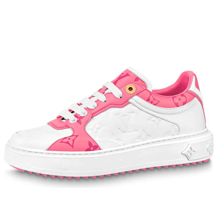 (WMNS) LOUIS VUITTON Time Out Sneakers 'White and Pink Monogram' 1AB33E #