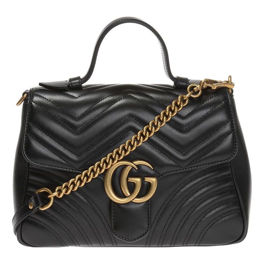 (WMNS) Gucci GG Marmont Series Bag Small-Size Black 498110-DTDIT-1000 #.