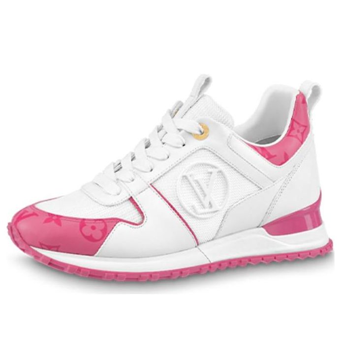 LOUIS VUITTON Run Away Sneaker Women 'White Side Logo with Pink Monogram' 1AB1SD #