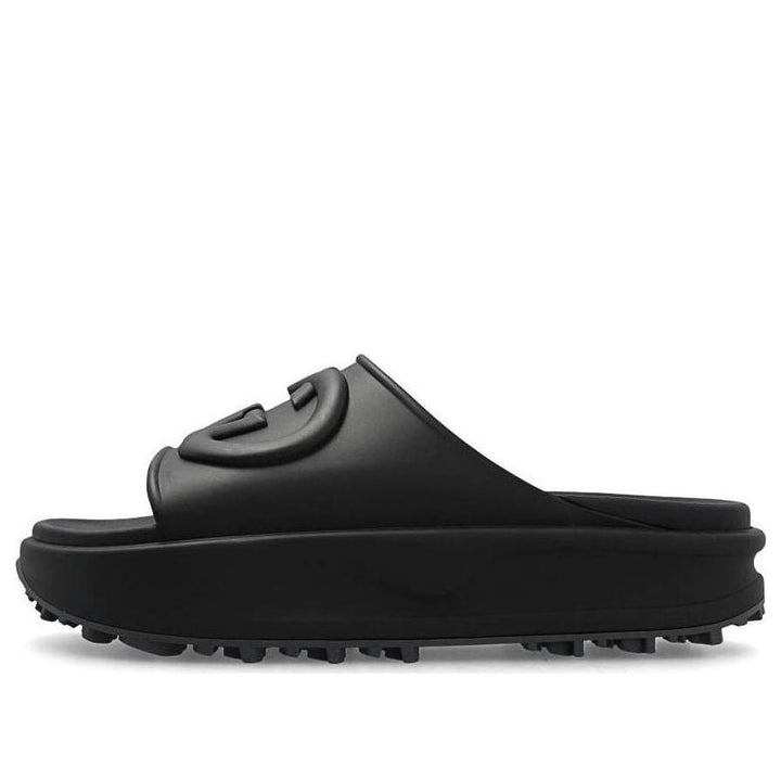 Gucci Interlocking G slide sandal 'Black Rubber' 692380-JF000-1000 #