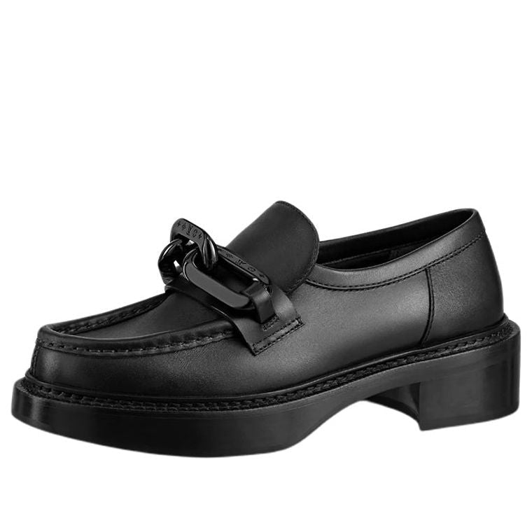 (WMNS) LOUIS VUITTON LV Academy Loafers 'Black with Chain' 1A9R6Y #