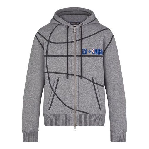 LOUIS VUITTON x NBA Logo Print Sweatshirt M Grey 1A8GW2#.